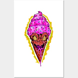 The Crazy pink Ice-cream Posters and Art